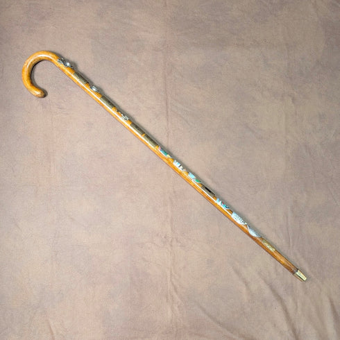 Vintage British Tourist Walking Stick Tan Shaft 78cm